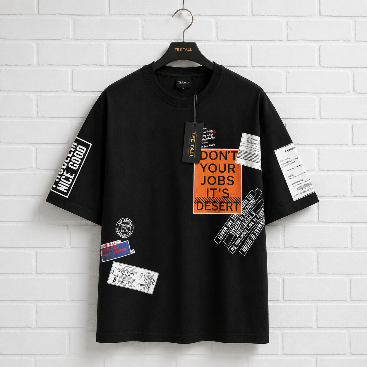 Mens Premium Cotton Printed T-Shirt - MPRIN33 - Black
