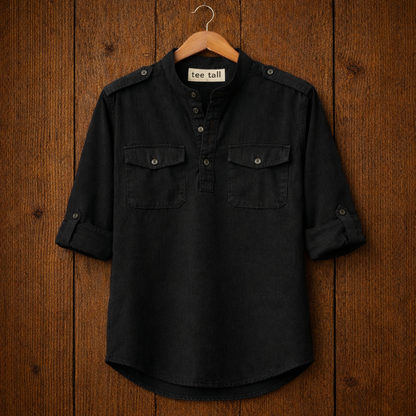 Mens Cotton Full Sleeve Shirt TTMSK89 - Black