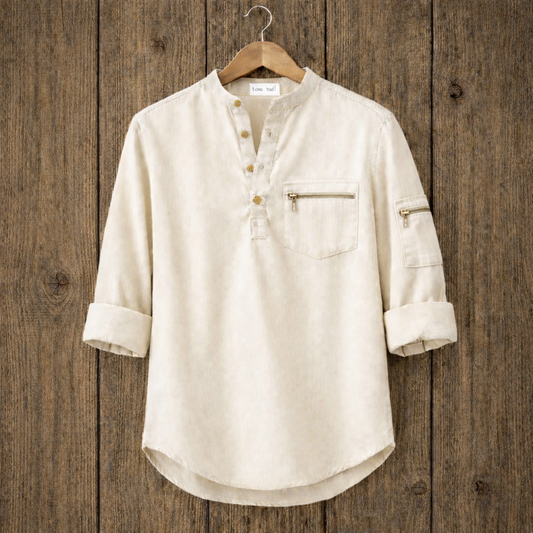 Mens Short Cotton Full Sleeve Kurta TTMSK18 - Cream