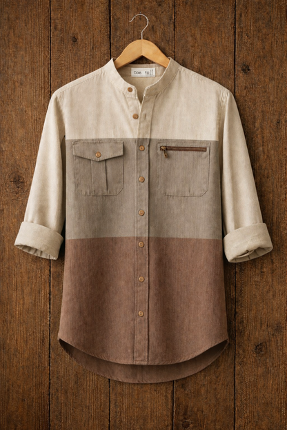 Mens Button Up Cotton Full Sleeve Shirt TTMBUS241 - Multi Color
