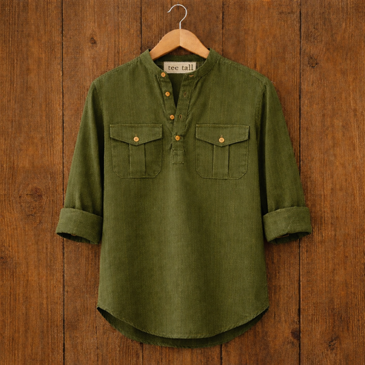 Mens Cotton Full Sleeve Shirt TTMSK5 - Green