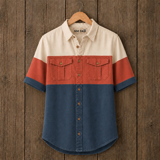 Mens Button Up Cotton Half Sleeve Shirt TTMBUS444 - Multi Color