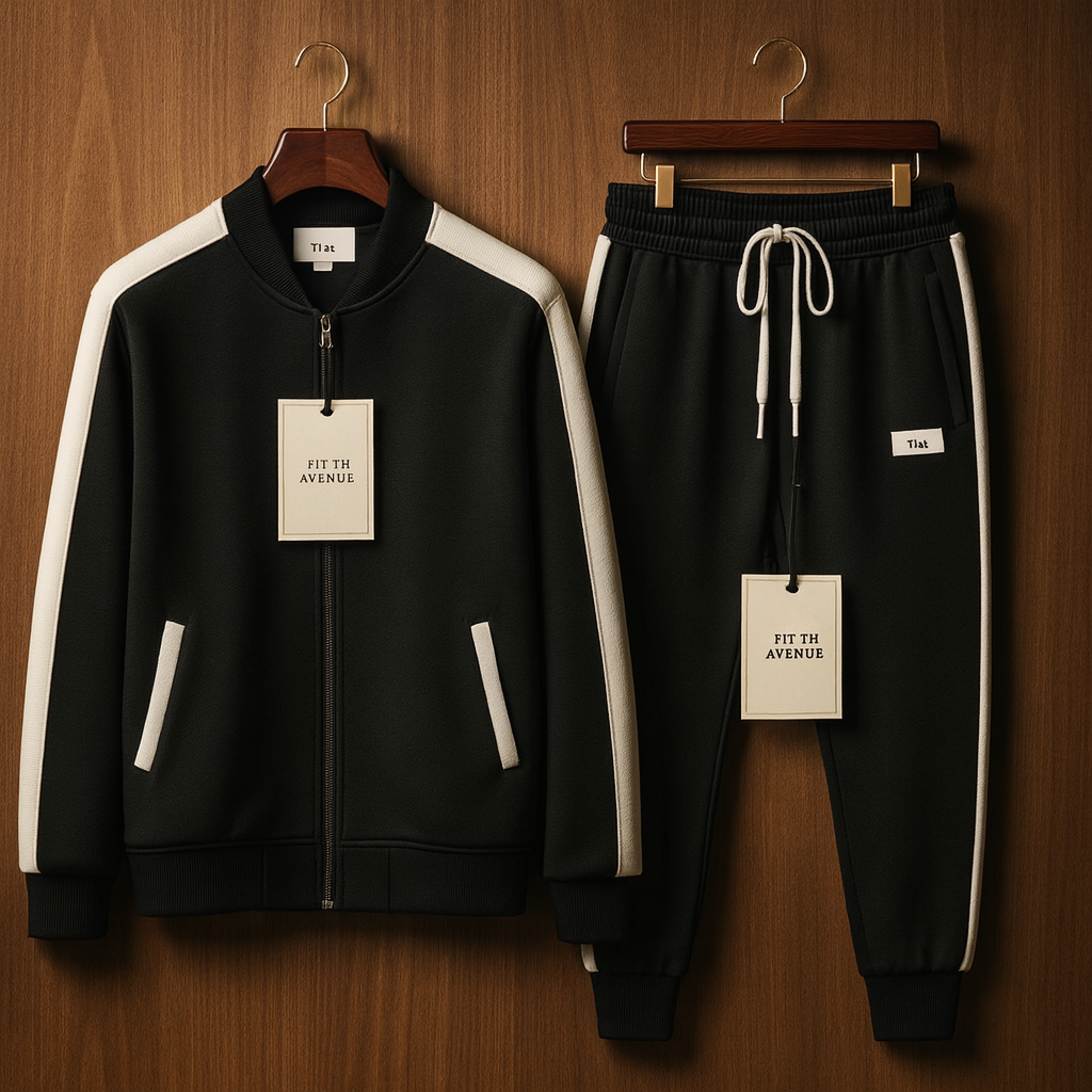 Mens Jacket and Pants Set FAMJAPNS24 - Black