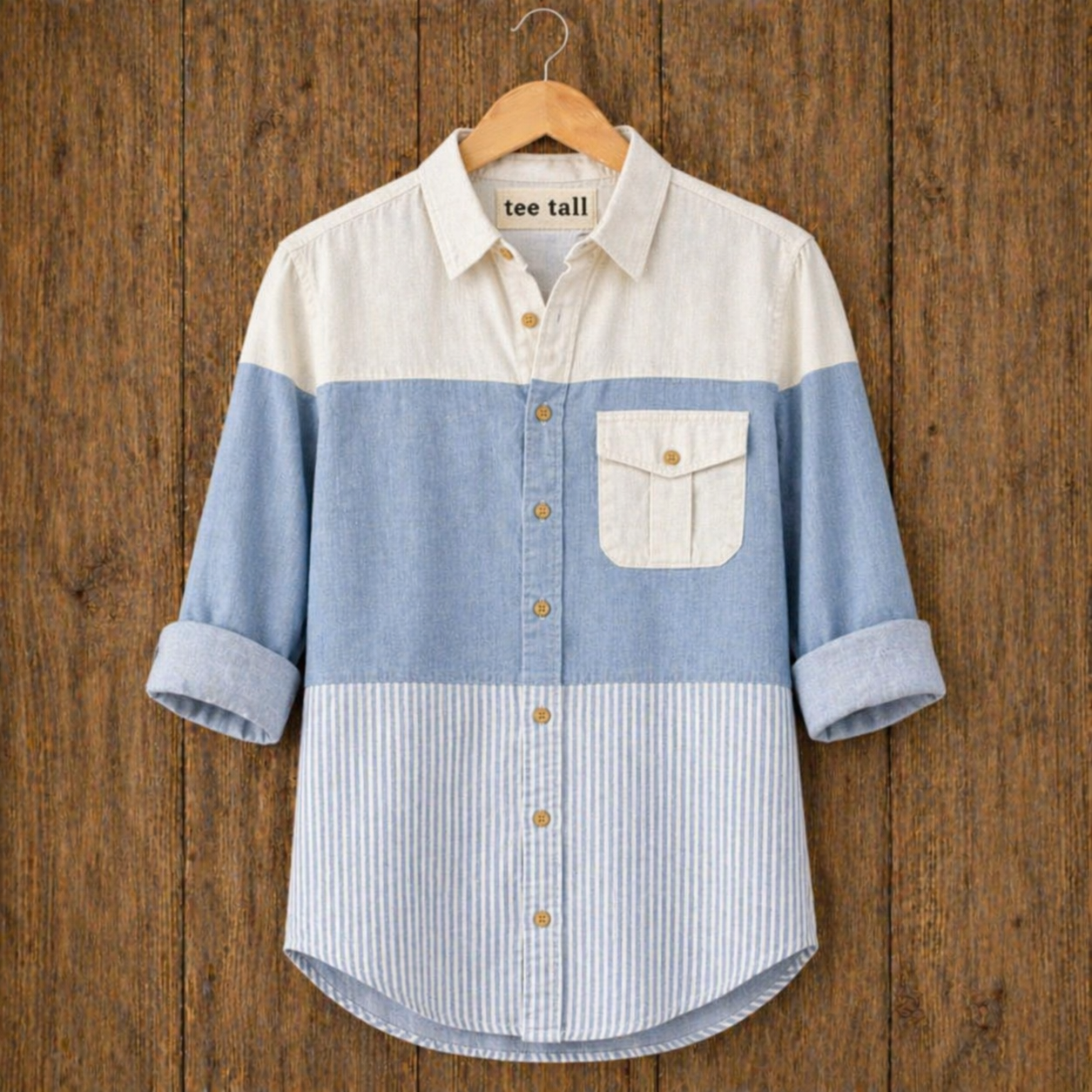 Mens Button Up Cotton Full Sleeve Shirt TTMBUS277 - Multi Color