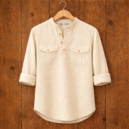 Mens Short Cotton Full Sleeve Kurta TTMSK16 - Cream