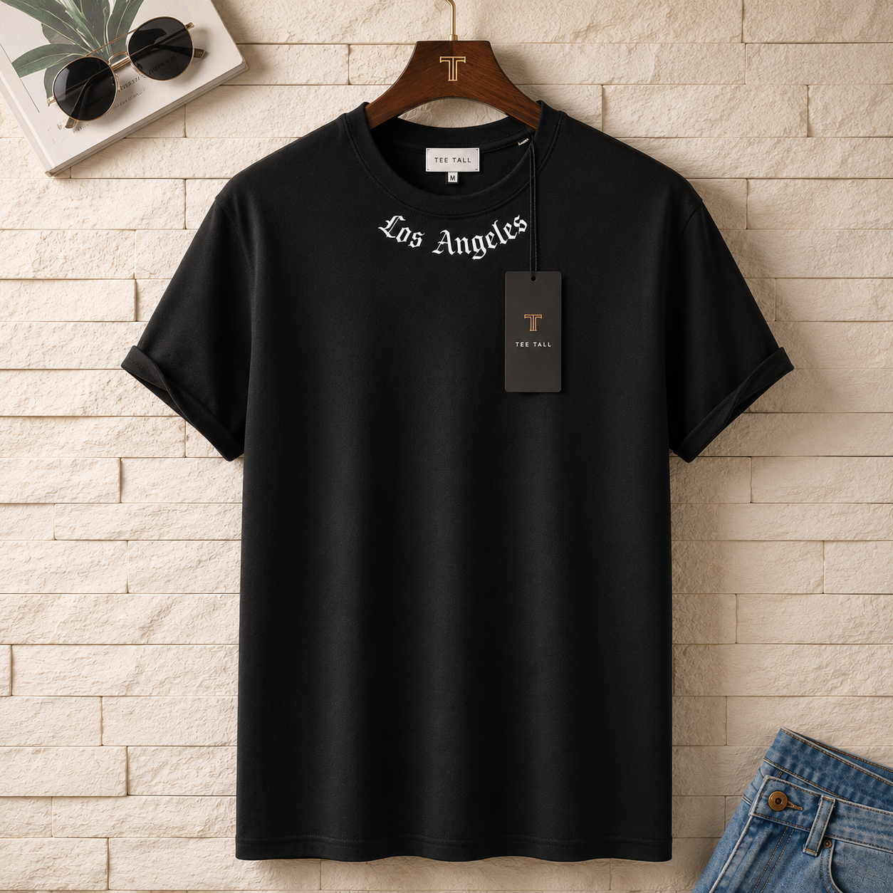 Mens Cotton Sticker Printed T-Shirt TTMPS27 - Black