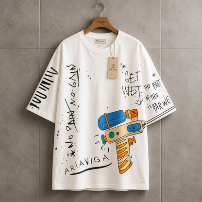 Mens Premium Cotton Printed T-Shirt - MPRIN50 - White