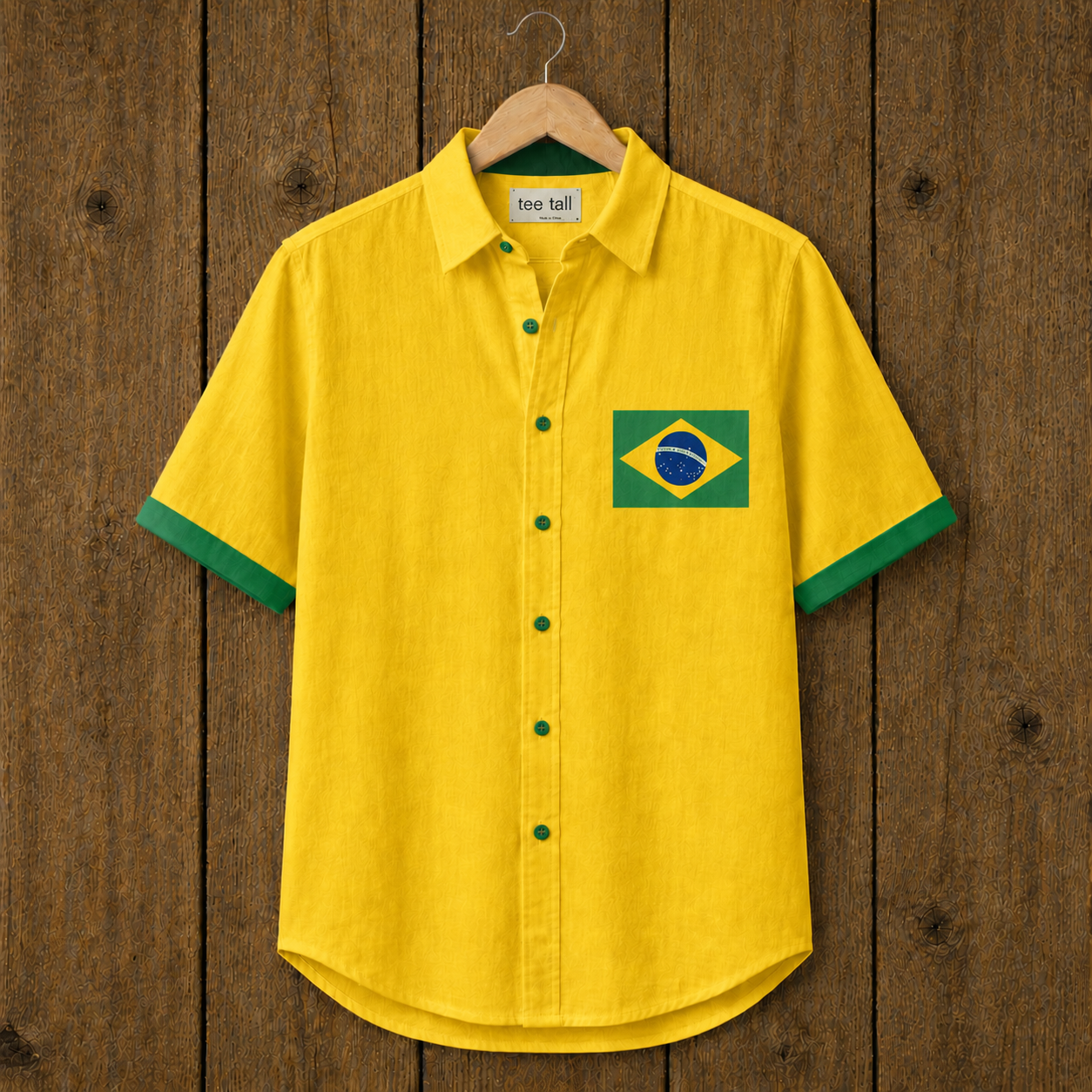 Mens Button Up Cotton Full Sleeve Shirt TTMBUS415 - Yellow