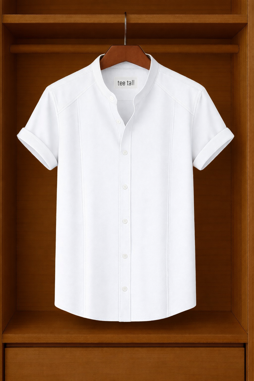 Mens Button Up Cotton Half Sleeve Shirt TTMBUS251 - White