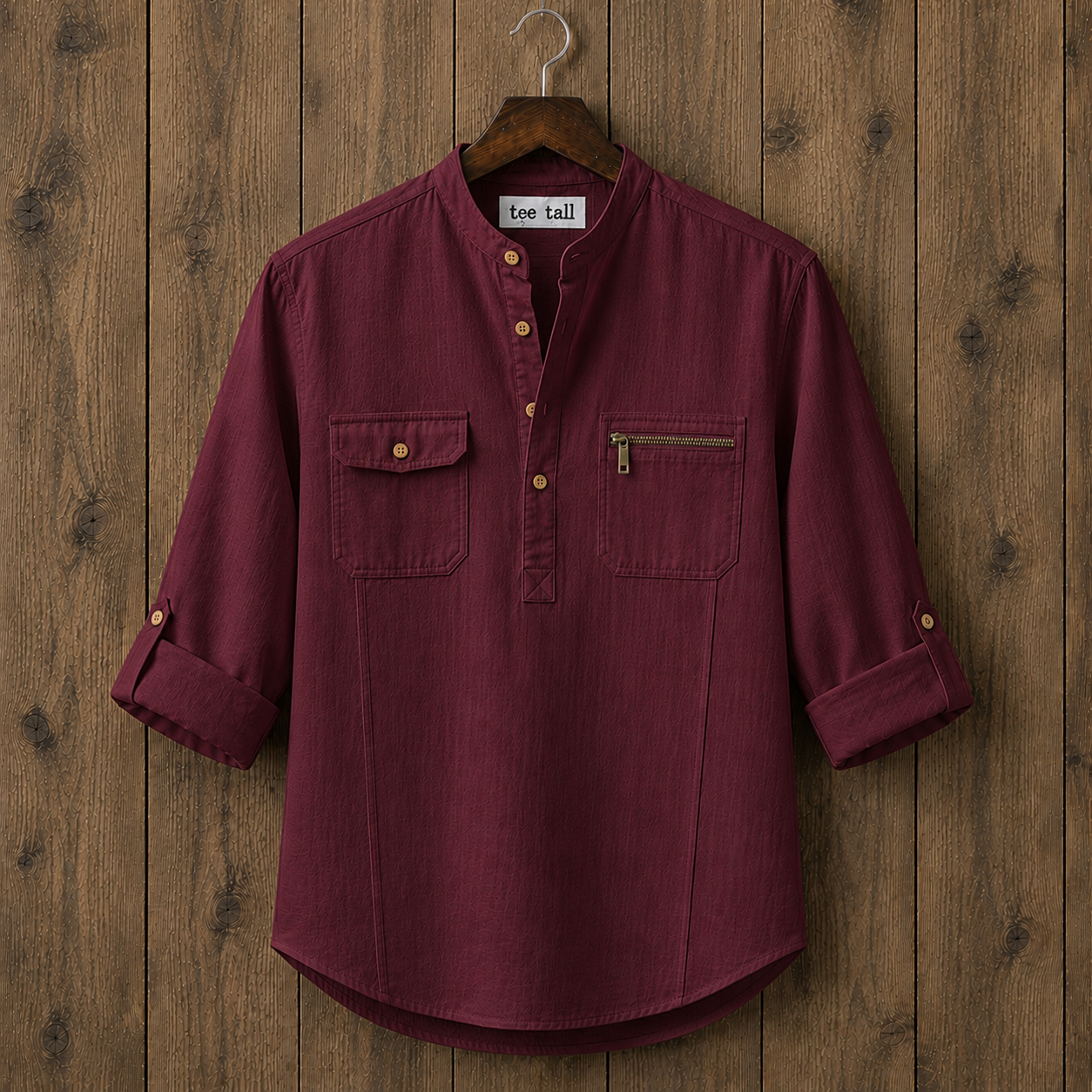 Mens  Cotton Full Sleeve Shirt TTMSK121 - Maroon