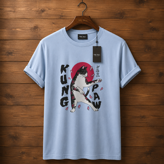 Mens Cotton Sticker Printed T-Shirt TTMPS43 - Light Blue