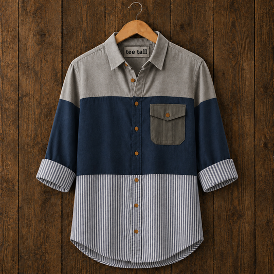 Mens Button Up Cotton Full Sleeve Shirt TTMBUS456 - Multi Color