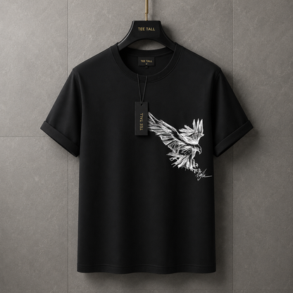 Mens Cotton Sticker Printed T-Shirt TTMPS34 - Black