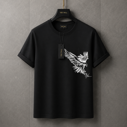 Mens Cotton Sticker Printed T-Shirt TTMPS34 - Black