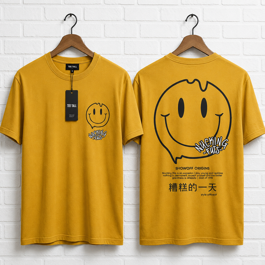 Mens Premium Cotton Printed T-Shirt - MPRIN73 - Yellow