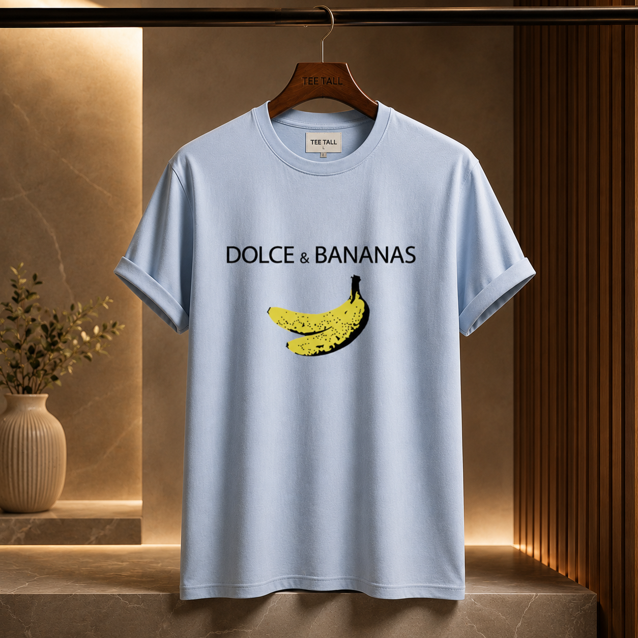 Mens Cotton Sticker Printed T-Shirt TTMPS33 - Light Blue