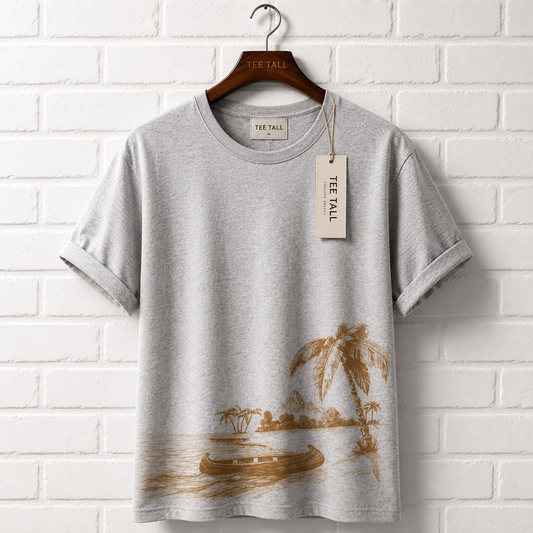 Mens Premium Cotton Printed T-Shirt - GRMPR36 - Grey