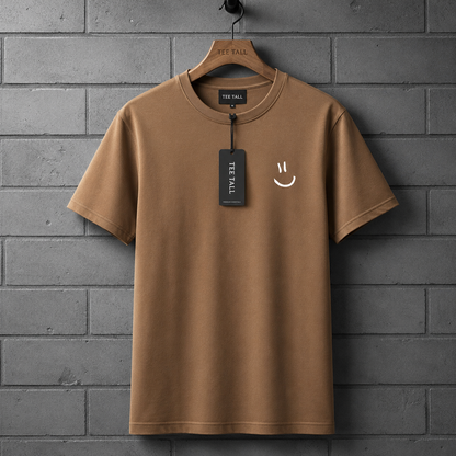 Mens Cotton Sticker Printed T-Shirt TTMPS4 - Brown