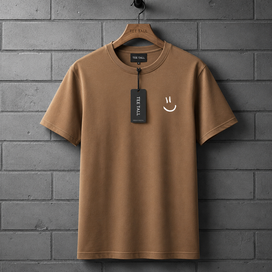 Mens Cotton Sticker Printed T-Shirt TTMPS4 - Brown
