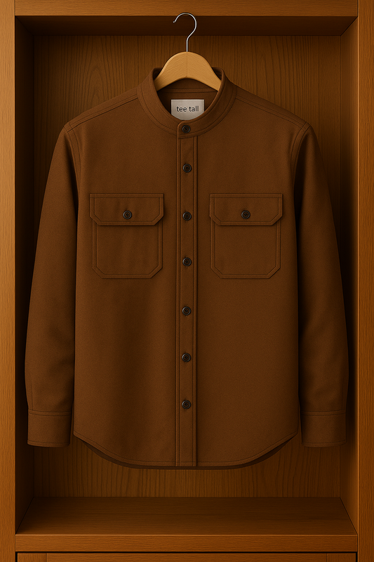 Mens Button Up Cotton Full Sleeve Shirt TTMBUS100 - Brown
