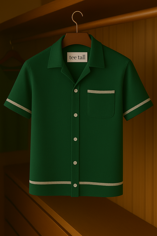 Mens Button Up Half Sleeve Shirt TTMBUS24 - Green