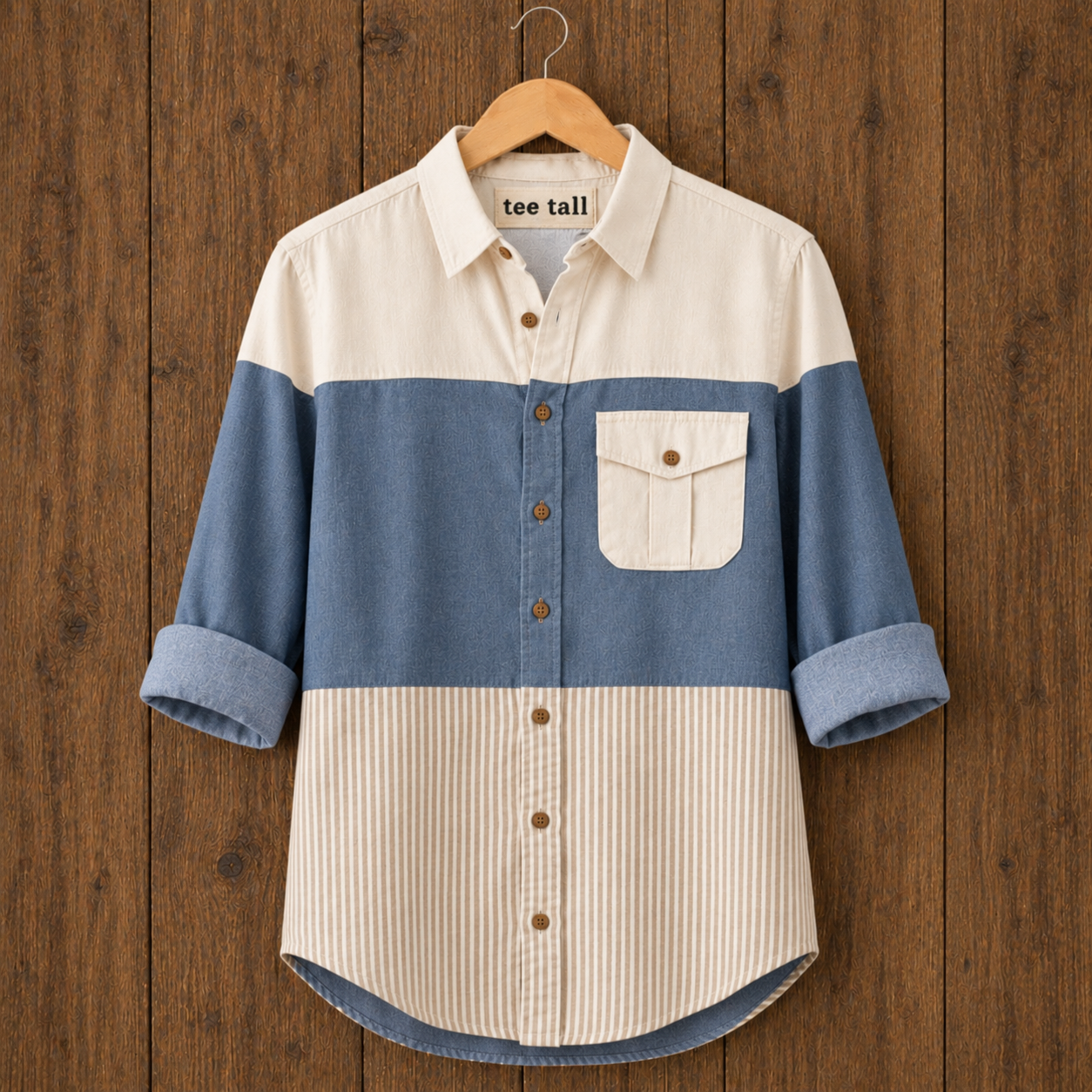 Mens Button Up Cotton Full Sleeve Shirt TTMBUS466 - Multi Color