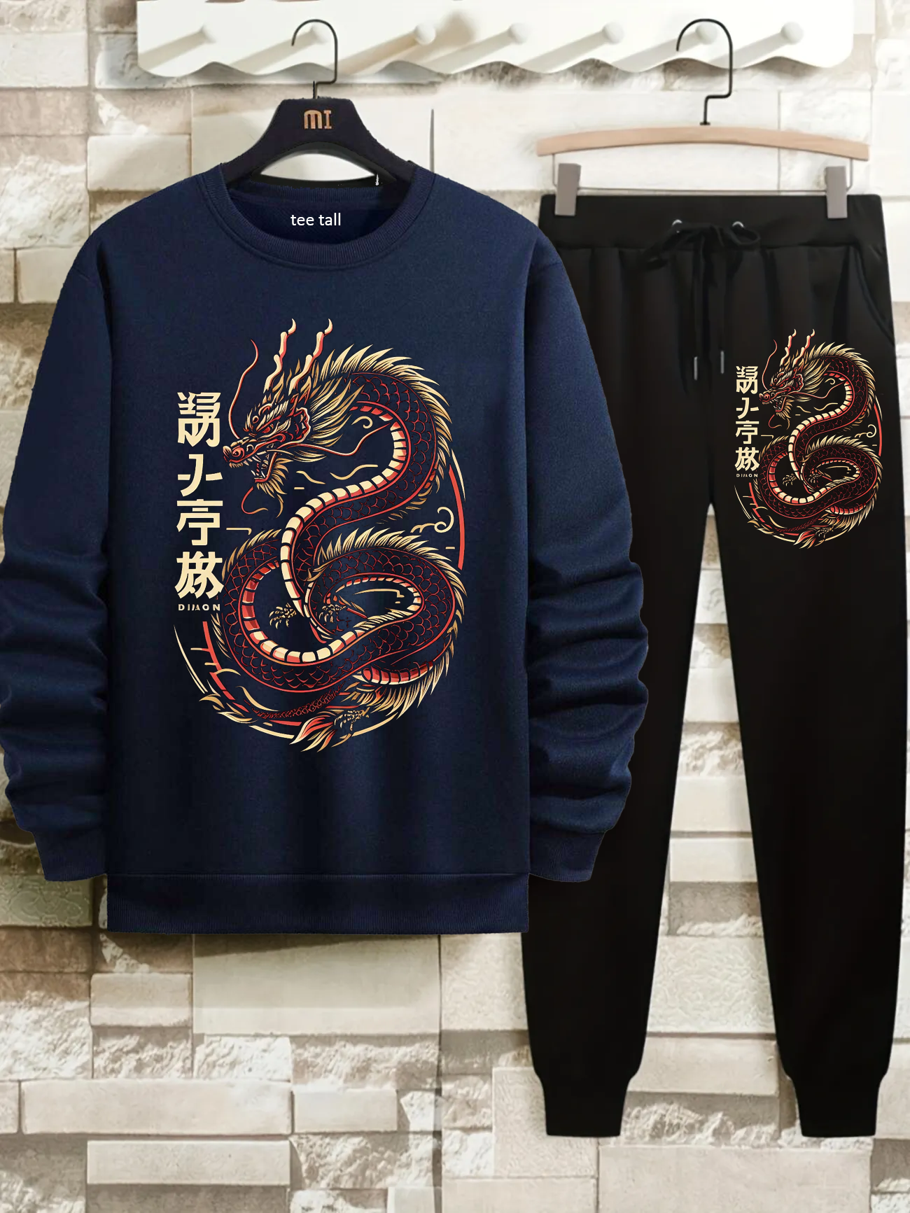 Mens Sweatshirt and Pants Set by Tee Tall - MSPSTT32 - Navy Blue Black